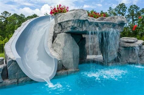 Ricorock Component Grotto Waterfall In A Pool W Water Slide