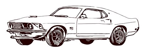 1969 Ford Mustang Png Svg Dxf Eps Vector Files For Engraving Etsy