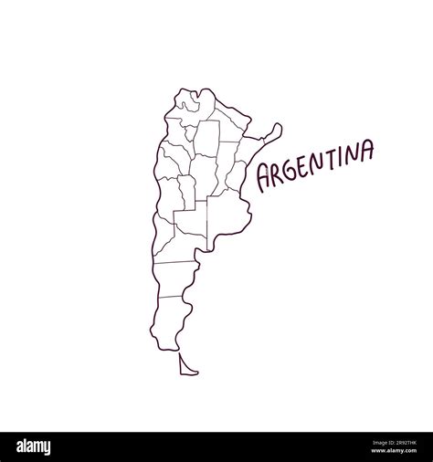 Hand Drawn Doodle Map Of Argentina Vector Illustration Stock Vector