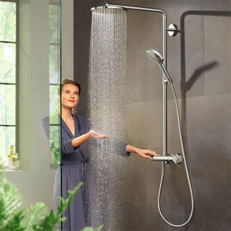 センターバレー 新品 Hansgrohe Showerpipe Raindance Select Air Head Shower Chrome With