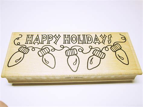I'm glad we're friends for so many reasons. Happy Holidays Word Quote Christmas Stamps Rubber Stamp ...