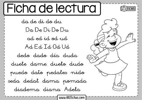 Fichade Lectura De La Letra D Abc Fichas