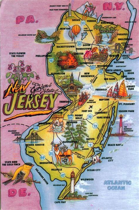 0069 UNITED STATES New Jersey New Jersey Map New Jersey Beaches