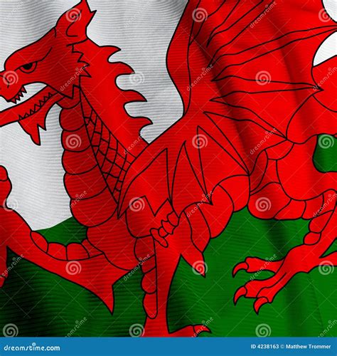 Welsh Flag Closeup Stock Image Image Of Sports Uefa 4238163