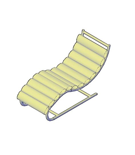 3d Cad Block Of A Cantilever Chaise Lounge Cadblocksfree Thousands