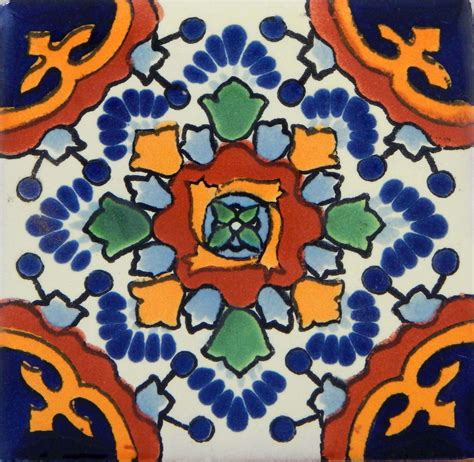 Nube Blue Mexican Ceramic Handmade Folk Art Tiles Tilesandtiles