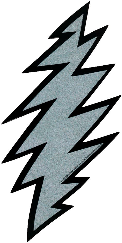 Grateful Dead Glitter Lightning Bolt Bumper Sticker Decal Peace