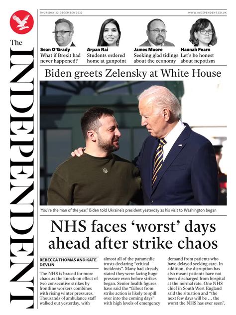 Independent Front Page Nd Of December Tomorrow S Papers Today