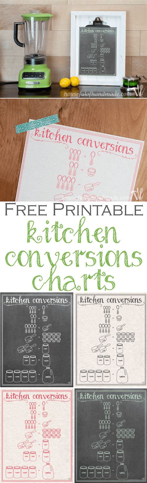 Free Printable Kitchen Conversion Chart Houseful Of Handmade