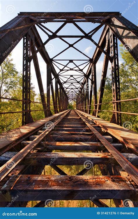 Old Abandoned Railroad Bridge Stock Photo Image Of Distressed