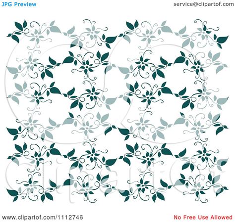 Clipart Seamless Floral Vine Pattern Over White 1 Royalty Free Vector