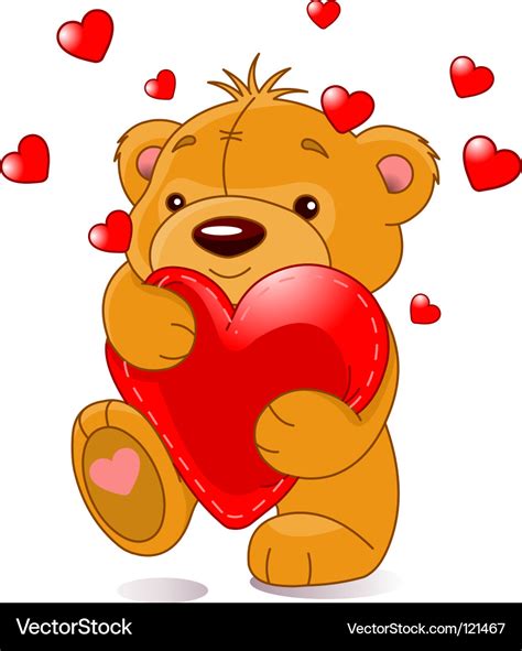 Bear With Heart Royalty Free Vector Image Vectorstock