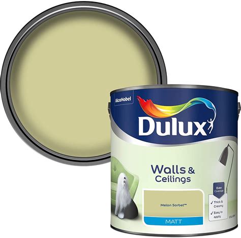 Dulux 5293109 Walls And Ceilings Matt Emulsion Paint Melon Sorbet 25