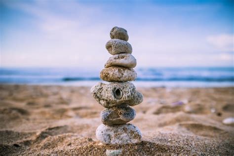 Beach Balance Wallpaper Rock Sand Stacked Stones Stacked