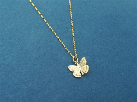 Butterfly Necklace Gold Necklace Silver Necklace Charm Etsy