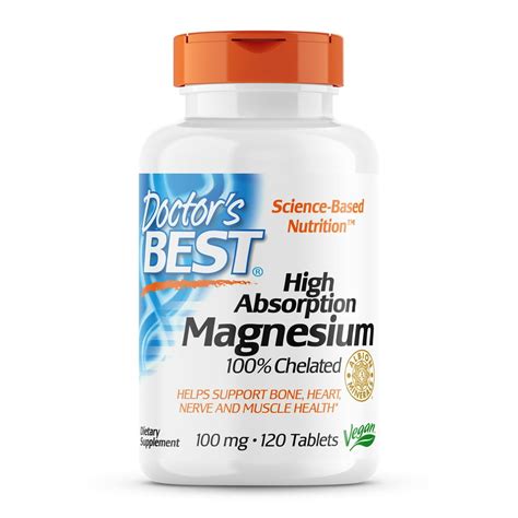 Doctors Best High Absorption Magnesium 100 Mg 120 Tablets Walmart