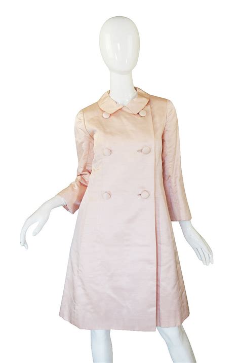 1960s Pink Silk Malcolm Starr Coat Shrimpton Couture