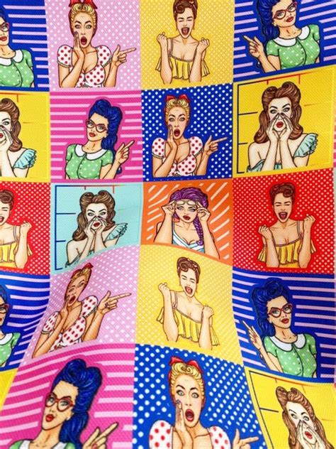 pop art fabric comics fabric digital printed upholstery etsy