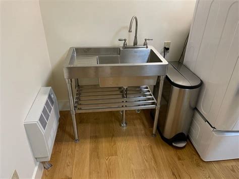 33 Pearlhaus Stainless Steel Single Bowl Freestanding Sink With Drai