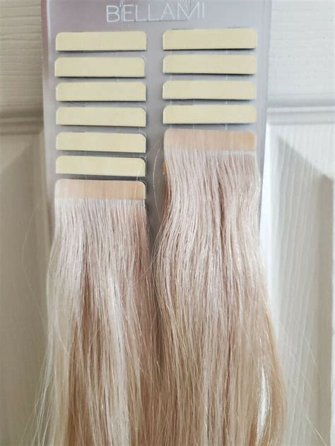 Bellami White Blonde And Butter Blonde Human Hair Tape In Extensions 18