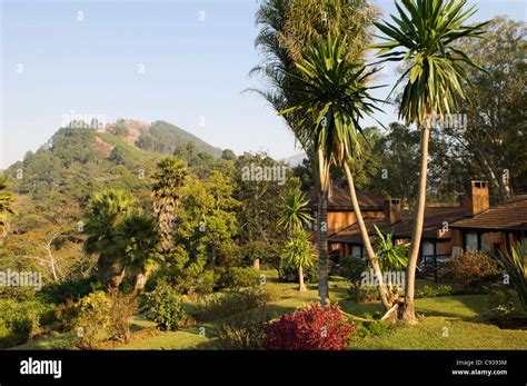 Malawi Zomba View From The Exotic Gardens Of Ku Chawe Inn Towards