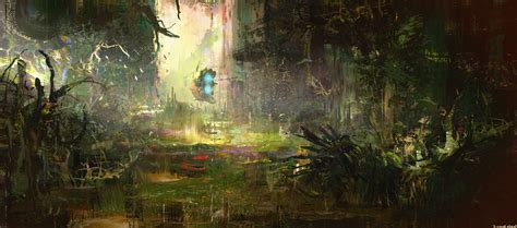 Fantasy Art Science Fiction Digital Art Spaceship Forest Wallpapers