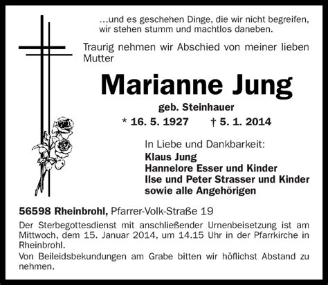 Traueranzeige Von Marianne Jung Schwaebische De Trauerportal My Xxx