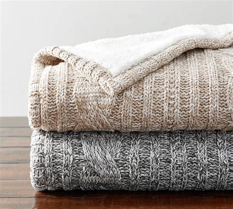 Cozy Cable Knit Throw Blanket Pottery Barn