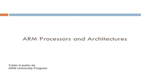 Arm Processors And Architectures Unictit · Pdf Filearm Processors