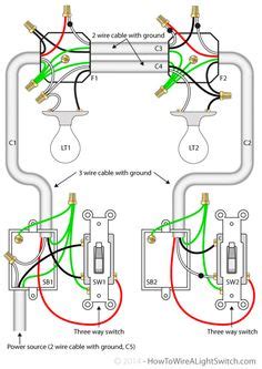 In this 2 way switch connection, we need two switches with three terminals on back of the each switches. 182 Best Cool ideas images | Electrical wiring, Home electrical wiring, House wiring
