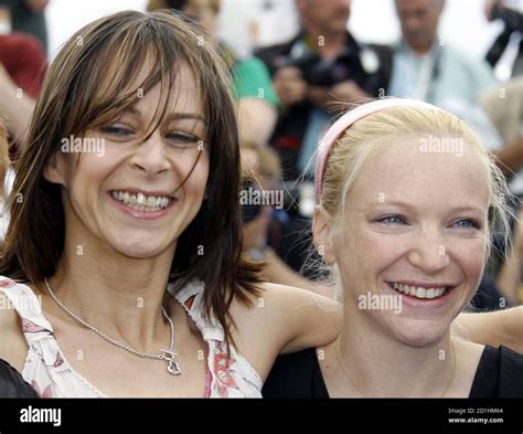 Cast Members Actress Kate Dickie L And Actress Natalie Press Pose