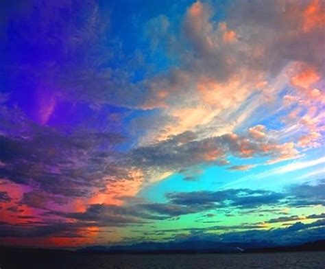 Rainbow Clouds Rainbow Sky Clouds Lakes Sunset Nature Hd