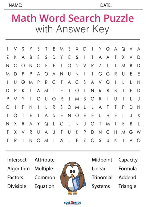 Math Word Search Free Printable Printable Math Word Search Cool2bkids