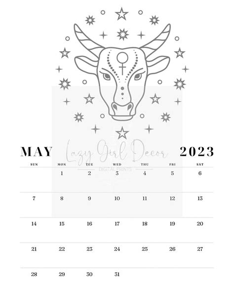 Minimalist 2023 Zodiac Calendar Etsy
