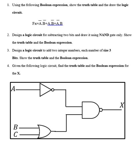draw the logic circuit for following boolean expression wiring diagram