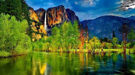 Mountain Waterfall Wallpapers Wallpaper Cave