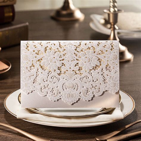Buy Best 1pcs set White Laser Cut Luxury Wedding Invitations Samples