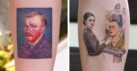 And can we take a moment to appreciate this placement, too? Tattooist Inks Fine Art Tattoo Designs of Famous Paintings ...