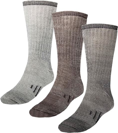 Dg Hill 3 Pairs 80 Merino Wool Socks For Men And Women For Hiking Crew Style Black Gray