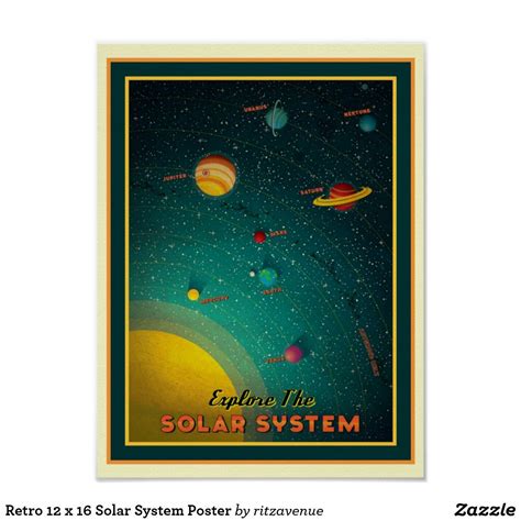 Retro 12 X 16 Solar System Poster 1300 Dorm Posters Posters And