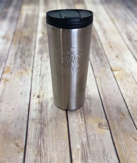 Starbucks Tumbler Stainless Steel Silver Coffee Cup Mug Travel Lid 16
