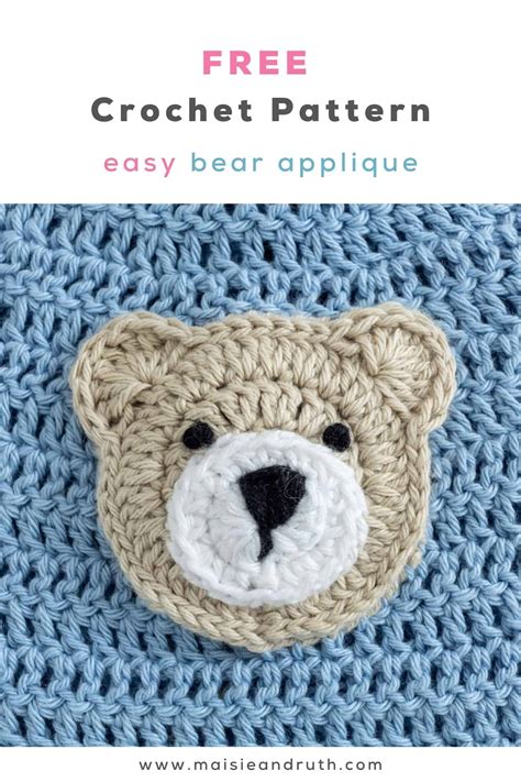 How To Crochet Bear Applique Cute Fast Easy Maisie And Ruth