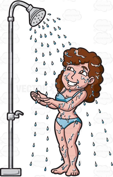 A Happy Woman Taking A Shower Take A Shower Happy Woman Shower