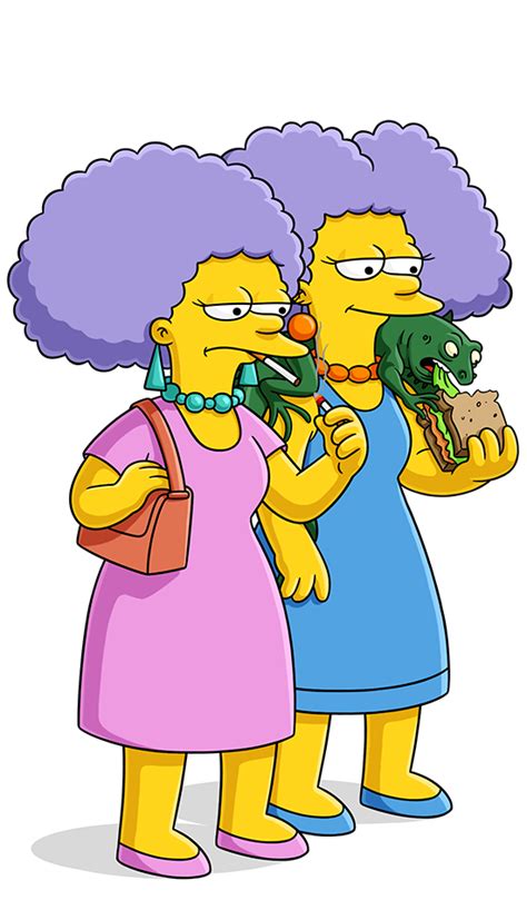 Selma Terwilliger Hutz Mcclure Stu Simpson And Patricia Patty Bouvier Lisa Simpsons Simpsons