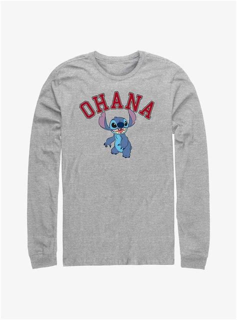 Boxlunch Disney Lilo And Stitch Ohana Collegiate Long Sleeve T Shirt