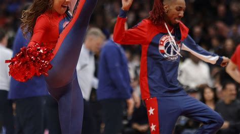 Members Of The Washington Wizards Dancers Dance During A Timeout
