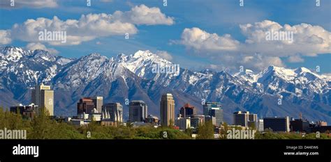 Salt Lake City Utah Urban Downtown Buildings Skyline Commerce Hi Res