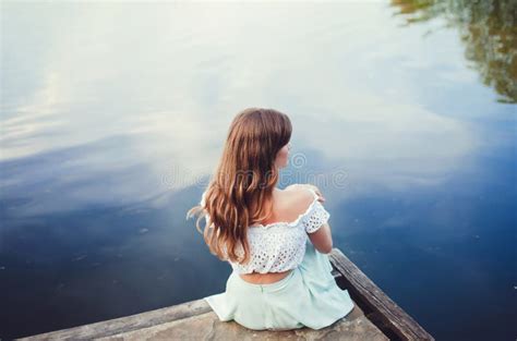 Girl Sitting By The River Stock Photo Image Of Life 116252844