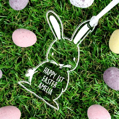 Personalised Acrylic Easter Bunny Decoration By Sassy Bloom As Seen On