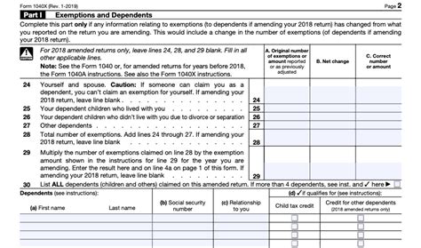 Form 1040x Instructions How To File Form 1040x Amended Tax Return